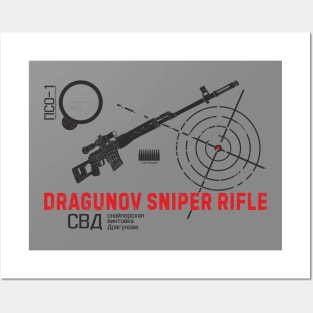 Dragunov sniper rifle on light Posters and Art